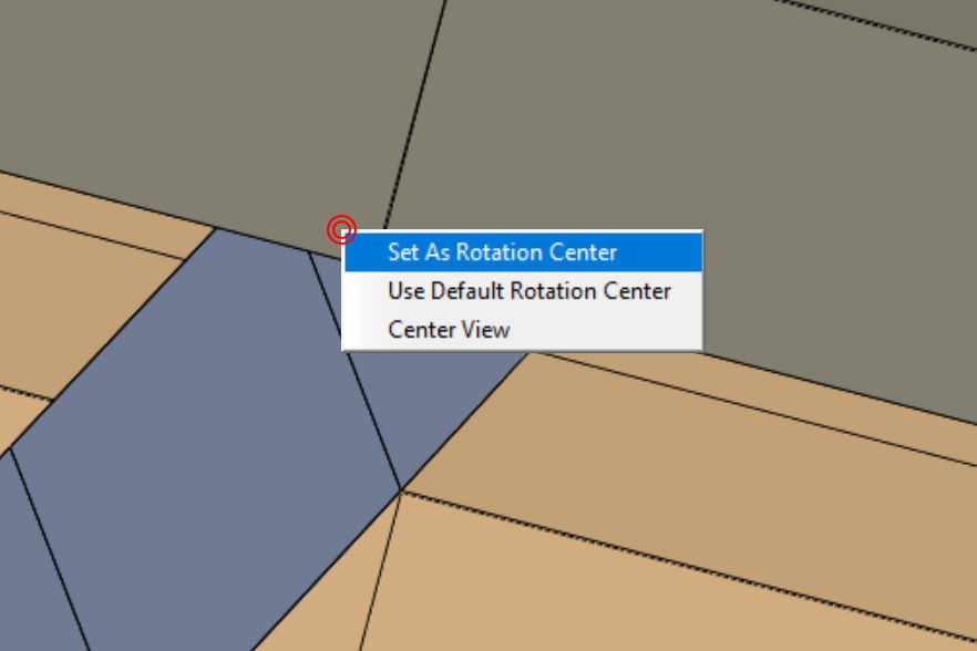 Select rotation center on the model