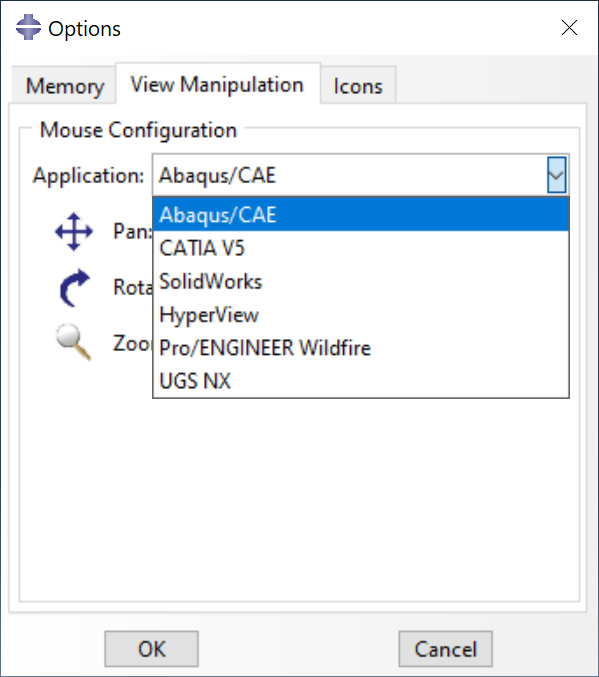 Abaqus view manipulation options