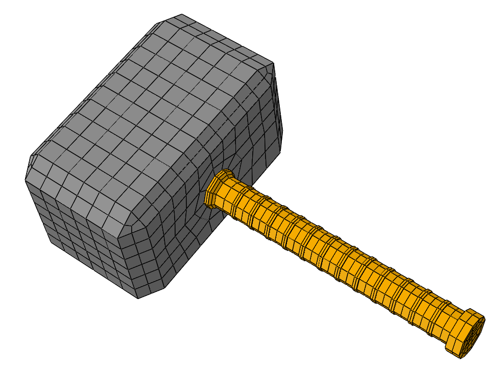 Hammer meshed in Abaqus