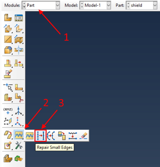 Abaqus repair small edges