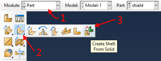 Create shell from solid in Abaqus