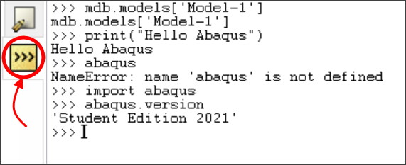 Python Console in Abaqus