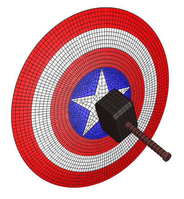 Hammer impacts against shield FE simulation in Abaqus