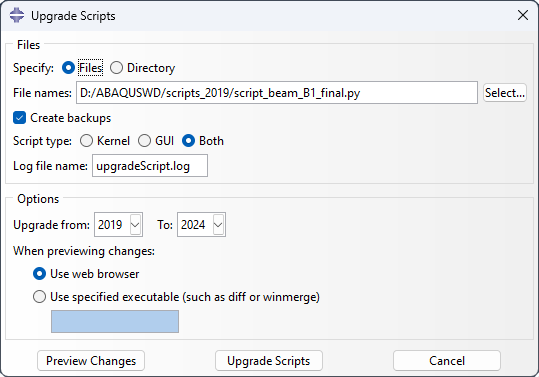 Upgrade Python scripts in Abaqus 2024 plugin